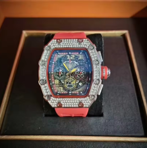 Boîtier de luxe personnalisé de haute qualité en cristal de saphir serti de diamants, 44 mm, aiguille automatique, mécanique, squelette, étanche - Product Image 2