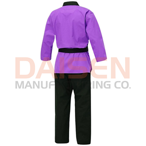 Purple Taekwondo Uniform <b>Kids</b> Cotton Martial Arts Wear Black <b>Belt</b> Included Regular Fit Unisex Children's Sportswear - Product Image 2