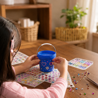 Seau en plastique PP de 500 ml (16 oz) avec couvercle et poignée, couleur personnalisée, mini-seau pour emballage de cadeaux, de collations, de jouets, vente en gros, bricolage à domicile