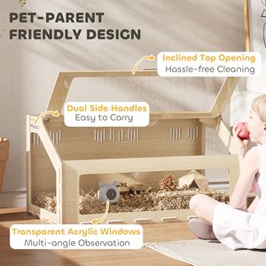 Habitat della gabbia per animali domestici da 39 pollici per criceto nano gerbillo criceto cavia e quercia di ratto con finestra in acrilico e piano apribile - Product Image 6