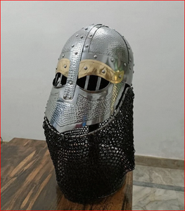 หมวกไวกิ้งเหล็กหนา 16 เกจ ตอกหมุด ขัดเงา ชุดเกราะโบราณ - Product Image 5