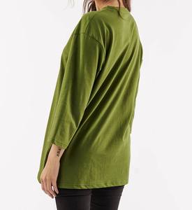 T-shirt en coton surdimensionné personnalisé pour femme, coupe ample décontractée, col rond, grande taille, vente en gros - Product Image 3