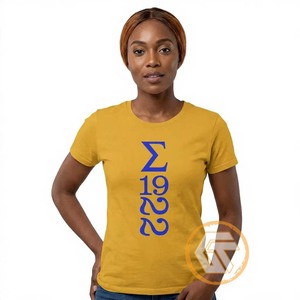 T-shirt sur mesure pour femmes de la sororité Sigma Gamma Rho, 100 % coton jersey, été, écologique, anti-plis - Product Image 4