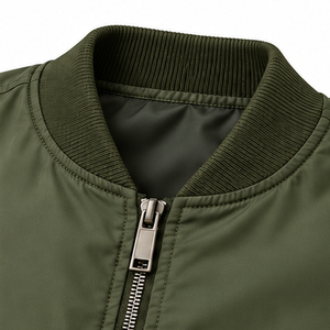 Fabricante de Chaquetas Bomber para Hombre, Venta al por Mayor, Personalización OEM/ODM, Marca Privada, Uniforme para Equipos Universitarios, Puños con Ribetes, Bolsillos con Broches, Pedidos al por Mayor - Product Image 6