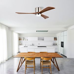 Ventilatore da soffitto a LED da 52 pollici con pale in legno massello, telecomando, motore DC silenzioso, 6 velocità, funzione reversibile, luci QPA - Product Image 6