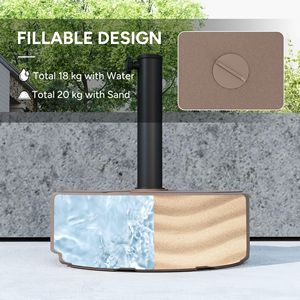 Base per Ombrellone da Esterno Rotonda Resistente, Capacità d'Acqua 40 libbre, per Cortile, 44 libbre con Supporto - Product Image 4