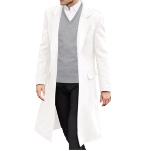 Manteau long, trench-coat surdimensionné, longueur au sol, vêtements d'extérieur chauds pour l'hiver, couleur blanche, trench-coat, manteaux en laine respirants - Product Image 1