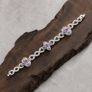 925 Sterling Silver Floral Cluster Tennis <b>Bracelet</b> Luxury Women Jewelry Twisted <b>Bracelet</b> - Product Image 6