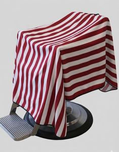 Bata de Barbero Impermeable de Poliéster con Rayas Rojas, con Detección de Agujas y Fusión sin Costuras, Unisex - Product Image 1