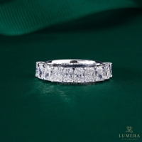 Bague d'éternité en diamant de laboratoire taille cœur certifié IGI, 1,7 carat, plaqué or 18 carats, alliance de luxe pour femme pour mariage ou anniversaire
