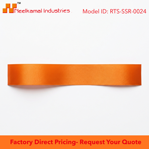 Cinta de Satén Naranja de 25 mm de Una Cara para Exhibición en Tiendas, Promociones de Temporada, Fabricante OEM, Paquete de 5 Rollos - Product Image 6