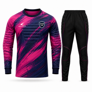 Ensemble de maillot de football à manches longues pour homme, sublimé, respirant, coupe athlétique, uniforme de gardien de but pour adulte, coudes rembourrés - Product Image 4