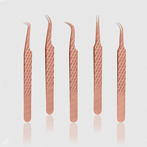 Pince à épiler pour extensions de cils en acier inoxydable de qualité professionnelle, avec grip diamanté, testée à la main, finition lisse, outil de soin beauté - Product Image 5