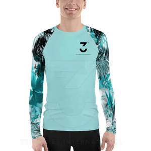 Seamless Breathable Quick Dry Men's Spandex/Polyester Printing Rash Guard for Sensitive Skin Comfort No Chafing <b>Athletic</b> - Product Image 3