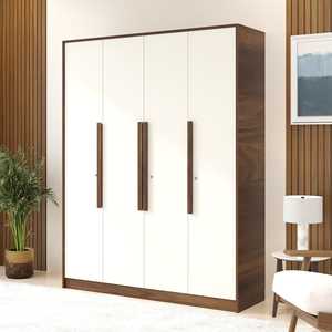 Armoire Maltein à 4 portes avec étagères et penderie, rangement pour vêtements de chambre à coucher, organisateur de placard, armoire de rangement - Product Image 6