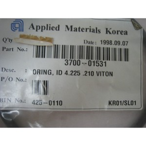 AMAT 3700-01531 ORING, DIÁMETRO INTERIOR 4.225 .210 - Equipo y Piezas de Semiconductores de Confianza de Marca Global - Product Image 1
