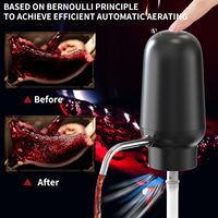 Ensemble ouvre-bouteille électrique et aérateur de vin rechargeable, verseur aérateur de vin populaire, bouchon de vin sous vide et coupe-capsule