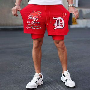 Shorts cargo mi-taille pour homme, séchage rapide, respirants, sportswear décontracté avec cordon de serrage imprimé - Product Image 2