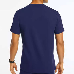 Unisex Medical Scrubs Uniform Set Comfortable Breathable Fabric Short Sleeve <b>Top</b> and Pants Healthcare Clothing Wholesale Factory - Product Image 4