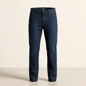 Pantalon en jean droit décontracté pour homme, 99 % coton, 1 % élasthanne, coupe ajustée, automne/été, délavé, léger, confortable, privé - Product Image 1