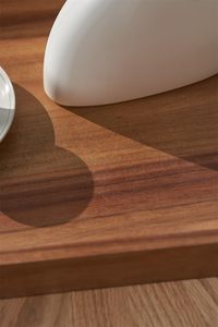 Wooden Rectangle <b>Storage</b> <b>Tray</b> With Gold Handles Minimalist Design For Table Use Easy To Clean Varnished Finish Single Tier - Product Image 4