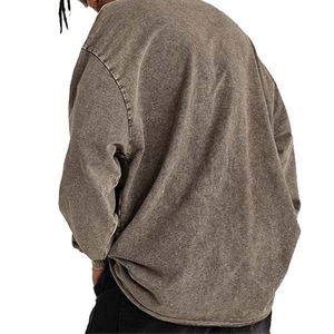 Sweat-shirts à capuche personnalisés en coton/polyester épais, effet délavé, brodés, de haute qualité pour hommes - Product Image 2