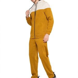 Men Two Tone Full Zip Up <b>Hoodie</b> <b>Fleece</b> Sweatshirt Casual Activewear Sportswear Tracksuit Matching Set - Product Image 1