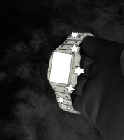 Premium-Qualität Moissanit-Diamant Zifferblattglas Analog Edelstahlgehäuse Automatikwerk Unisex-Uhr für Alltägliches Tragen
