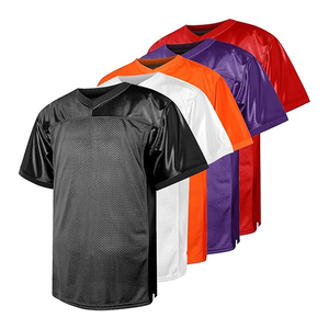 Maillots de football américain personnalisés pour hommes, 100 % polyester respirant et écologique, nouveaux designs saison 2026, manches courtes - Product Image 1