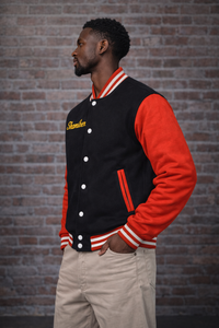 Blank <b>Varsity</b> <b>Jackets</b> Men Leather Sleeve Letterman <b>Varsity</b> <b>Jacket</b> for Men Fashion Loose Fit <b>Plain</b> Men's Clothing <b>Varsity</b> <b>Jacket</b> - Product Image 5