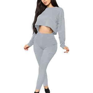 Conjunto de 2 piezas de top corto y joggers de encaje sólido con botones y capucha para mujer, estilo streetwear. - Product Image 2