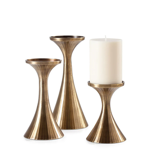 Chandeliers en laiton poli miroir, lot de 3, pour bougies pilier, idéal comme cadeau, prix imbattable - Product Image 2