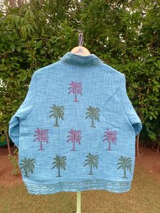 Chaqueta de Punto TNT con Estampado a Mano, Ecológica, Artesanal, de Algodón, para Otoño e Invierno, con Forro de Algodón, Regalo Único para Mujer - Product Image 5