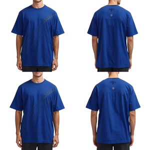 T-shirt de luxe pour homme, coupe oversize à épaules tombantes, avec broderie Royal Elevation et construction en coton lourd de qualité supérieure - Product Image 4