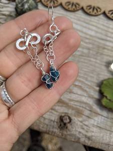 Boucles d'oreilles en apatite bleu foncé, apatite gemme, argent sterling, bijoux faits à la main - Product Image 5