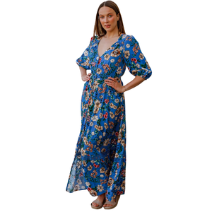 Vestido Maxi Informal para Mujer, Cuello Cuadrado, Vestido Largo - Product Image 2