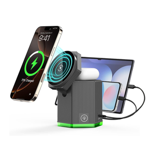 แท่น<span class=keywords><strong>ชาร์จ</strong></span> 5 in 1 สำหรับ iPhone พร้อมที่<span class=keywords><strong>ชาร์จ</strong></span>แม่เหล็ก, แท่น<span class=keywords><strong>ชาร์จ</strong></span>ไร้สาย<span class=keywords><strong>แบ</strong></span>บเร็ว (1*USB และ <span class=keywords><strong>2</strong></span>*Type-C) สำหรับ iPhone Watch, <span class=keywords><strong>AirPods</strong></span> - Product Image 2
