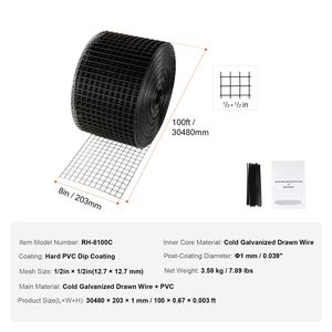 Kit de rollo de malla de alambre de PVC recubierto de PVC de 8 pulgadas x 100 pies, resistente a la corrosión, para protección de paneles solares contra aves y animales, 50 unidades - Product Image 4