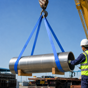 Sangle plate haute performance 8 tonnes pour la manutention de l'acier, en polyester haute ténacité avec boucles renforcées - Product Image 2