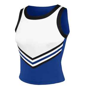 Uniformes de Animadoras Personalizados al por Mayor para Niñas, Cuello Redondo, Impresión por Transferencia de Calor, 100% Poliéster, Tela de 120g - Product Image 4