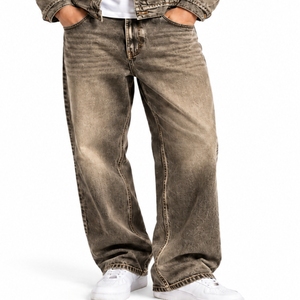 Conjunto de Pantalones y Chaqueta de Mezclilla Personalizados para Hombre, Ropa Casual de Fábrica, Chaqueta de Manga Larga con Cierre de Cordón, Estilo Lavado para Otoño - Product Image 5