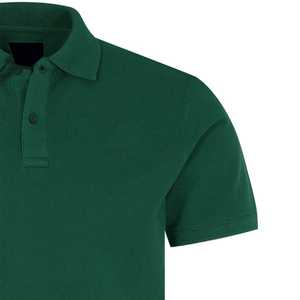 Polo de Algodón Verde Sólido de Manga Corta para Hombre, Corte Regular, Estilo Casual, Diseño con Botones, Tejido Antienvejecimiento - Product Image 3