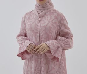 Luxurious Women Kaftan Abaya Dress Handmade Turkish Floor Length Long Sleeve Soft Breathable Polyester Floral Loose Fit - Product Image 2