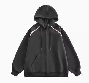Sweat-shirt à capuche zippé de haute qualité pour homme, style streetwear hip-hop, manches longues, brodé, 100% coton - Product Image 3