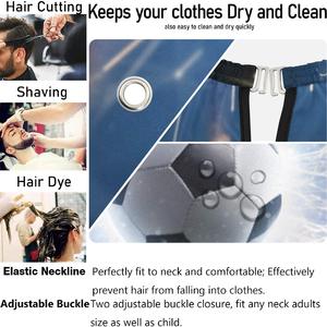 Cape de Coiffure Professionnelle Imperméable en Polyester pour Barbier et Salon, Personnalisable par Sublimation, Fermeture au Cou, Noire - Product Image 5