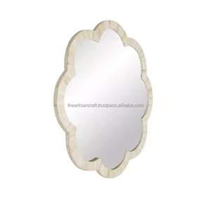 Cadre de miroir mural moderne en incrustation d'os - Fait à la main, écologique, personnalisable, décoration d'intérieur et cadeau pour la salle de bain - Product Image 5