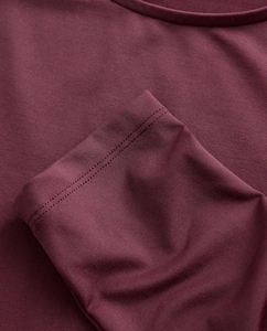 T-shirt court à manches longues et col rond pour femme, coupe ajustée, avec broderie et logo, option grandes tailles, vente en gros - Product Image 6