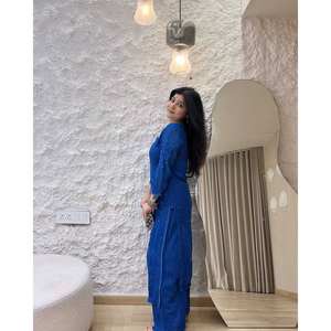 เสื้อและกางเกงสีน้ำเงิน LC ไซส์ XL สวยงาม พร้อมงานปักดิ้น - Product Image 4