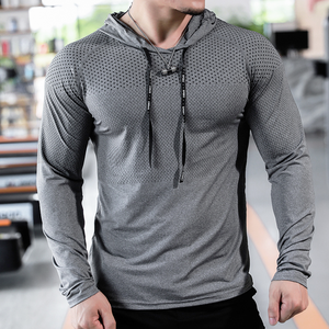 Custom Logo Running Wear High Quality Men Gym Training Hoodies Pullover Custom Gym Hoodie Training Jogging <b>Long</b> <b>Tshirts</b> - Product Image 4