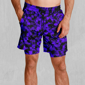 Work Wear Men's Shorts Casual Sports Loose Quick Dry Solid Color Sublimation Design Lightweight Nylon/Cotton <b>Windproof</b> - Product Image 1